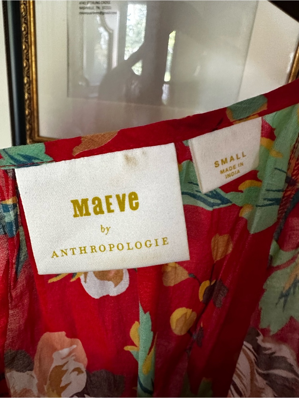 Maeve Red Floral Peasant Blouse - Picture 5 of 5
